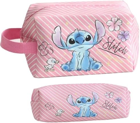 Travel Cosmetic Bag, Large Capacity Cartoon Cosmetic Pouch Makeup Bag with Zipper, Travel Toiletry Bag Makeup Accessories Organizer, The Best Gift for Women (Pink)