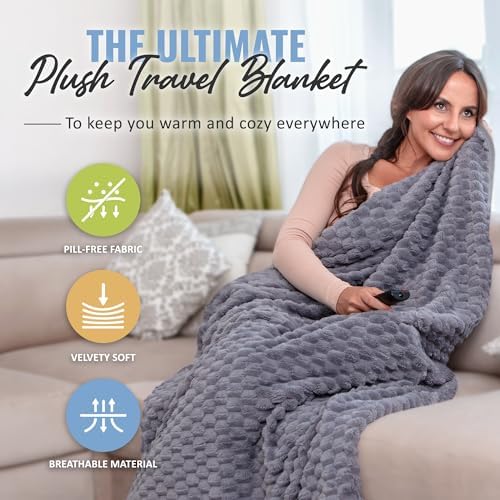 BOACAY Packable Travel Blanket for Airplane, Car - Compact Office Blanket - Portable Pillow for Adults, Kids with Case, Luggage Sleeve, Backpack Clip - Image 2