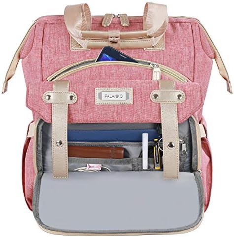 FALANKO Backpack for Women,Wide Open Work Large USB Charging Port Student Bookbag for 15.6 Inch Laptop,Doctor Teacher Nurse College School Travel Bag,Water Resistant Laptop Bookbag Computer Back Pack - Image 4