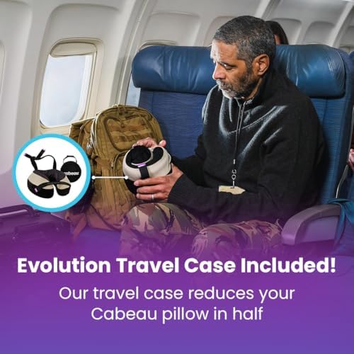 Cabeau Travel Neck Pillow for Airplanes – The Neck’s Evolution, TNE S3 – Supportive Memory Foam Design for Long Haul Flights – Attachable Seat Straps and 360° Support (Amsterdam Rainbow) - Image 8
