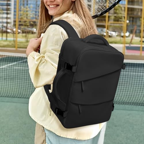 Travel Backpack for Men Women, Carry On Backpack Airlines Approved Personal Item Travel Computer Bag Waterproof Laptop Backpack Business Weekender Overnight Fits15.6Inch Laptop, Black - Image 7
