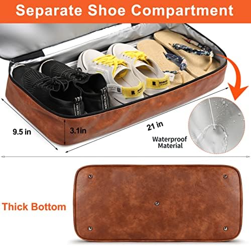 IBFUN Weekender Bags for Women, 21" Weekender Travel Bag, Travel Duffle Bag with Shoe Compartment Carry on Overnight Duffel Bag for Weekend Travel Business Trip, 3PCS - Image 4