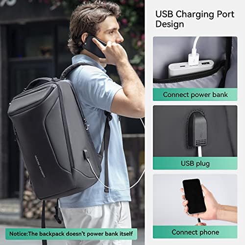 MARK RYDEN Business Backpack for Men, Waterproof High Tech Backpack with Sport Car Shape Design and USB Charging Port, Travel Laptop Backpack Fits 17.3 Inch Notebook - Image 4