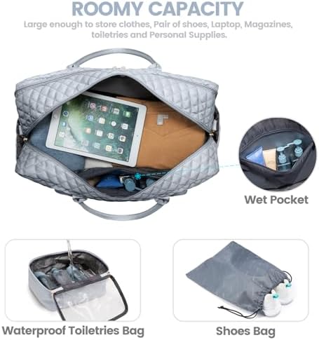 LOVEVOOK Travel Duffle Bag, Weekender Bag for Women with Toiletry Bag Carry on Overnight Bag with Laptop Compartment, Yoga Gym Bag with Wet Pocket Shoe Bag, Hospital Bag for Labor and Delivery - Image 3
