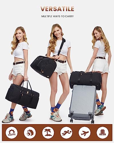 LOVEVOOK Travel Duffle Bag, 40L Weekender Overnight Bag with Toiletry, Quilted Carry On Bags with Shoe Compartment, Gym Duffel Bags with Wet Pocket for Women, Hospital Bags for Labor and Delivery - Image 9