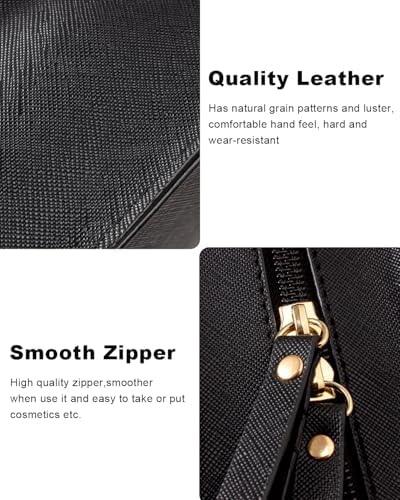 KOTORA Clear Makeup Bag Set for Women Portable Clear Make up Bag Cute Waterproof Travel Cosmetic Bag Toiletry Bag for Car Essentials Bag (Black) - Image 6
