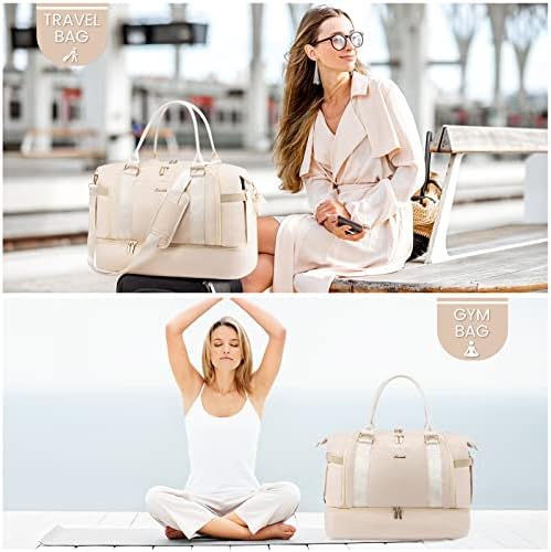 Gym Bag for Women LOVEVOOK Travel Duffel Bag with USB Charging Port,Weekender Bags for Women with Shoe Compartment,Carry on Overnight Bag with Toiletry Bag,Hospital Bags for Labor and Deliver - Image 2