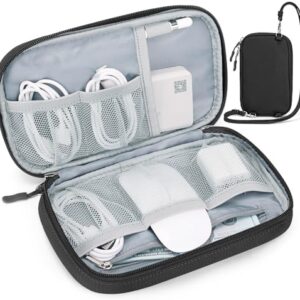 FYY Travel Cable Organizer Pouch - Enlarge Electronic Organizer Carry Case Portable Waterproof All-in-One Electronic Accessories Storage Bag for Cord, Charger, Phone, Earphone, Black