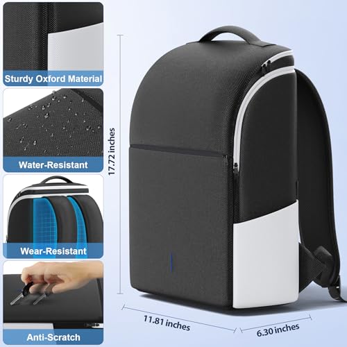 Backpack for PS5/ Slim/Pro Console, Full Protection PS5 Carrying Case Travel Bag, Large Capacity PS5 Backpack Storage Bag for Dual Controllers, PS Portal, PlayStation 3 Storage - Image 4
