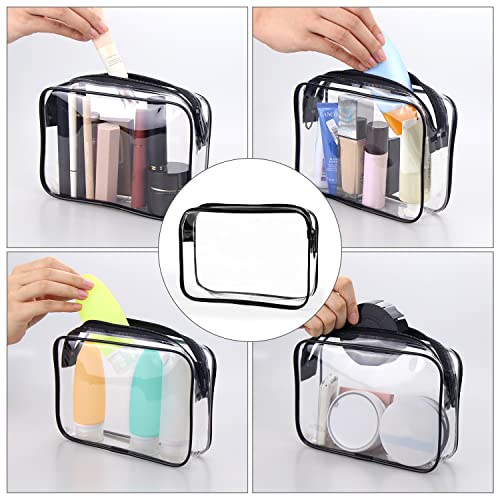 Wedama TSA Approved Toiletry Cosmetic Bags for Men and Women 2 Pack with Zipper Carry on Airline Airport Travel Accessories, PVC Makeup Bags, Quart Size-Black - Image 6