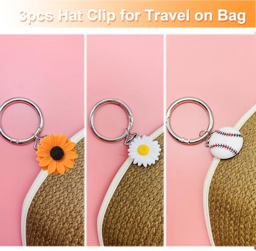 3pcs Hat Clip for Travel on Bag, Hat Holder for Purse Bag Crossbody Luggage, Beach Vacation Cruse Travel Essentials Accessory, Protect Hat from Falling - Image 4