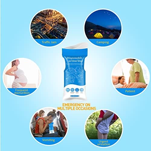 Disposable Emergency Urinal Bag, 8/12/20/24 Pack Portable Camping Pee Bags, Travel Pee Bags, Traffic Jam Emergency Portable Urine Bag, Vomit Bags, for Men Women Kids Children Patient - Image 6