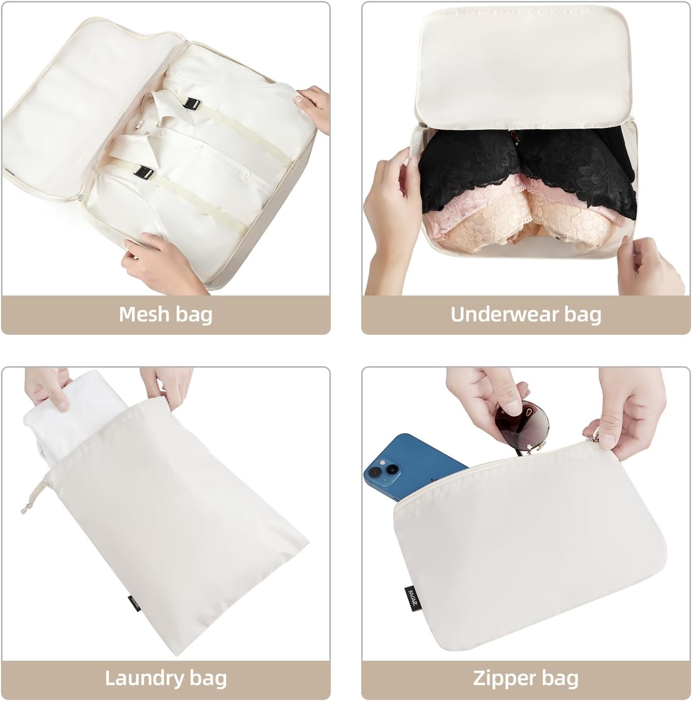 BAGAIL 6 Set/8 Set/10 Set Packing Cubes Various Sizes Packing Organizer for Travel Accessories Luggage Carry On Suitcase - Image 6