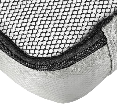Amazon Basics Small Packing Cubes for Travel, Packing Organizers, 4-Piece-Set With Double Zipper Pulls and Mesh Top Panel, 100% Durable Polyester, Gray, 11"L x 6.8"W x 3"H - Image 6