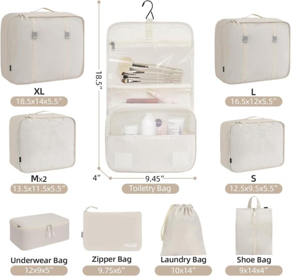 BAGAIL 6 Set/8 Set/10 Set Packing Cubes Various Sizes Packing Organizer for Travel Accessories Luggage Carry On Suitcase - Image 2