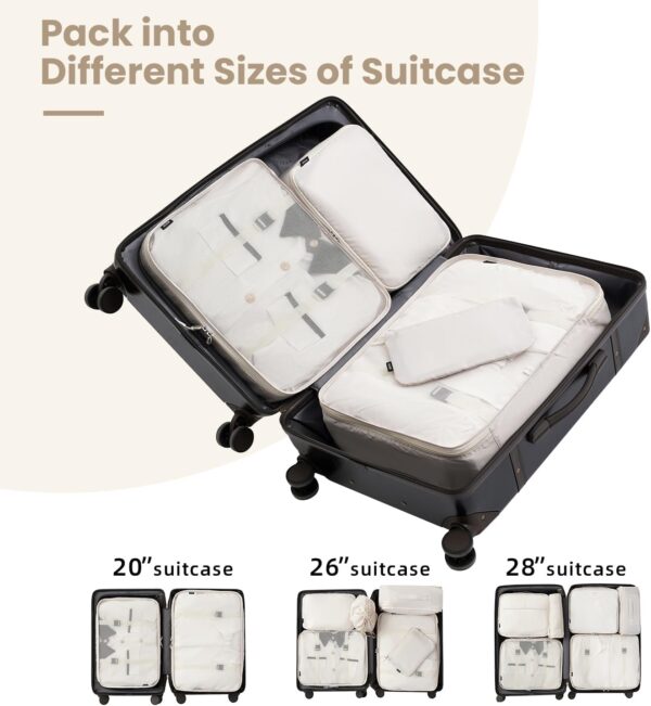 BAGAIL 6 Set/8 Set/10 Set Packing Cubes Various Sizes Packing Organizer for Travel Accessories Luggage Carry On Suitcase - Image 7