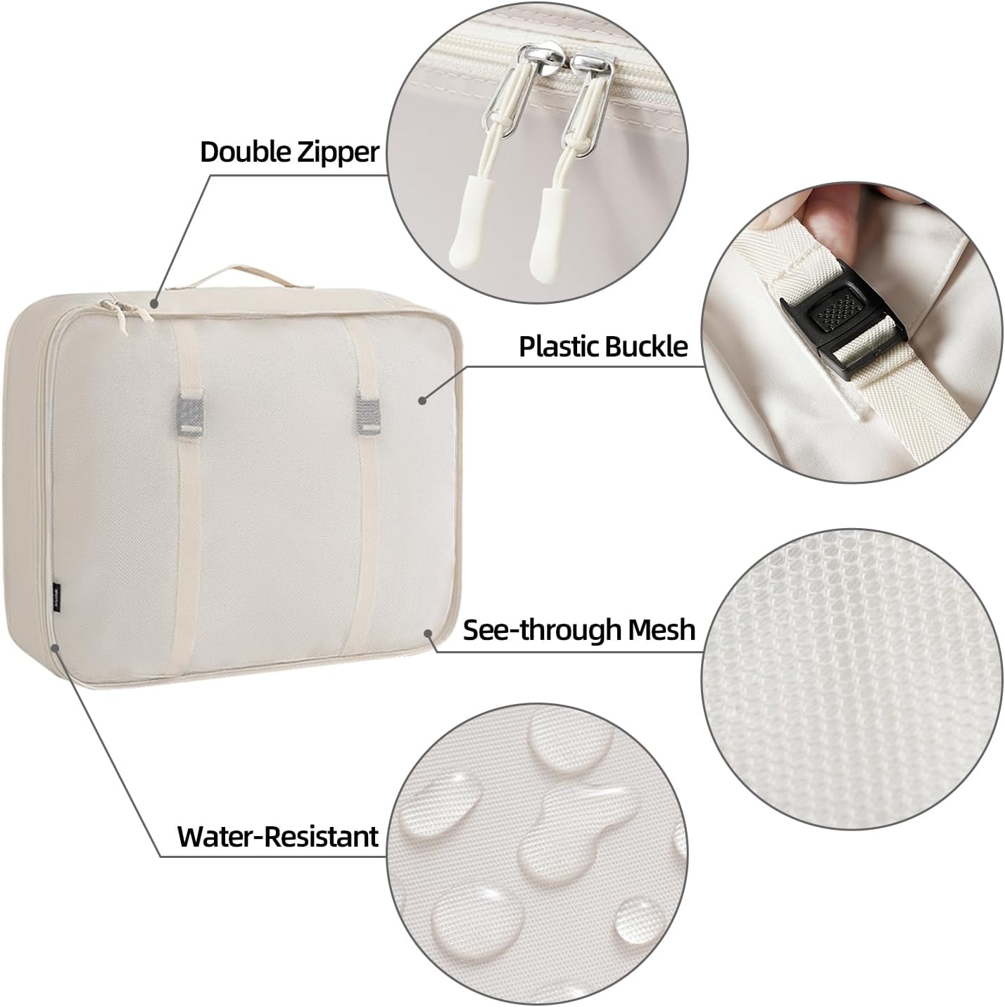 BAGAIL 6 Set/8 Set/10 Set Packing Cubes Various Sizes Packing Organizer for Travel Accessories Luggage Carry On Suitcase - Image 5