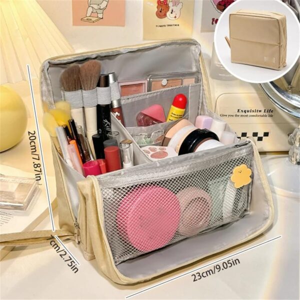 Doresty Makeup Bag, Standing Makeup Bag – Portable, Large Capacity, Vertical Large Opening Waterproof Multifunctional Make up Bags with Compartments, Smart Partitioning, Travel-Friendly (Black) - Image 7