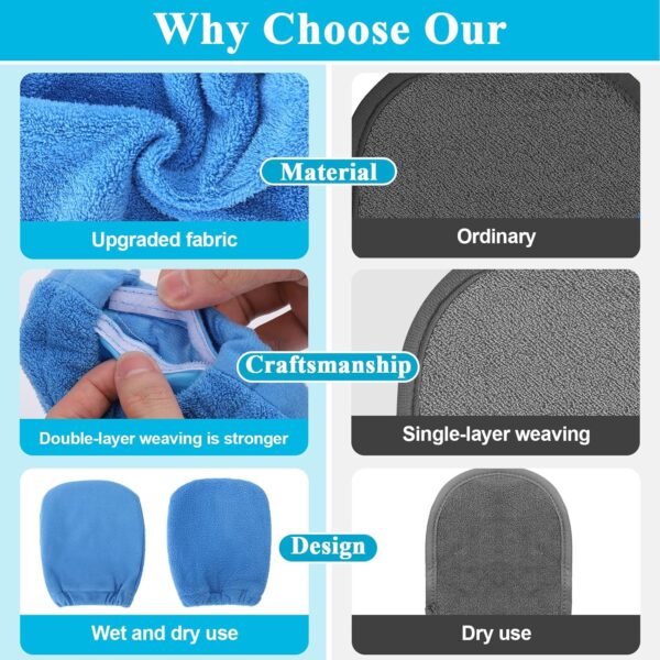 2 in 1 Sand Remover for Beach,4Pcs Sand Wipe Off Mitts for Beach,Beach Vacation Essentials for Kids Adults,Beach Day Accessories Must Haves for Women,Summer Family Beach Needs Items Necessities - Image 5
