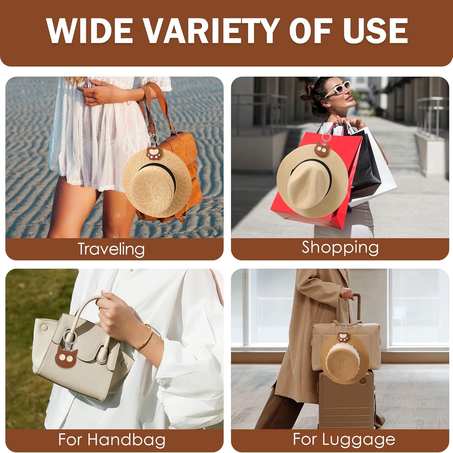 Hat Clip for Travel Sun Hat Holder Hang on Bags Hands Free Hats Clip-on Luggage Women’s Outdoor Travel Accessory - Image 4