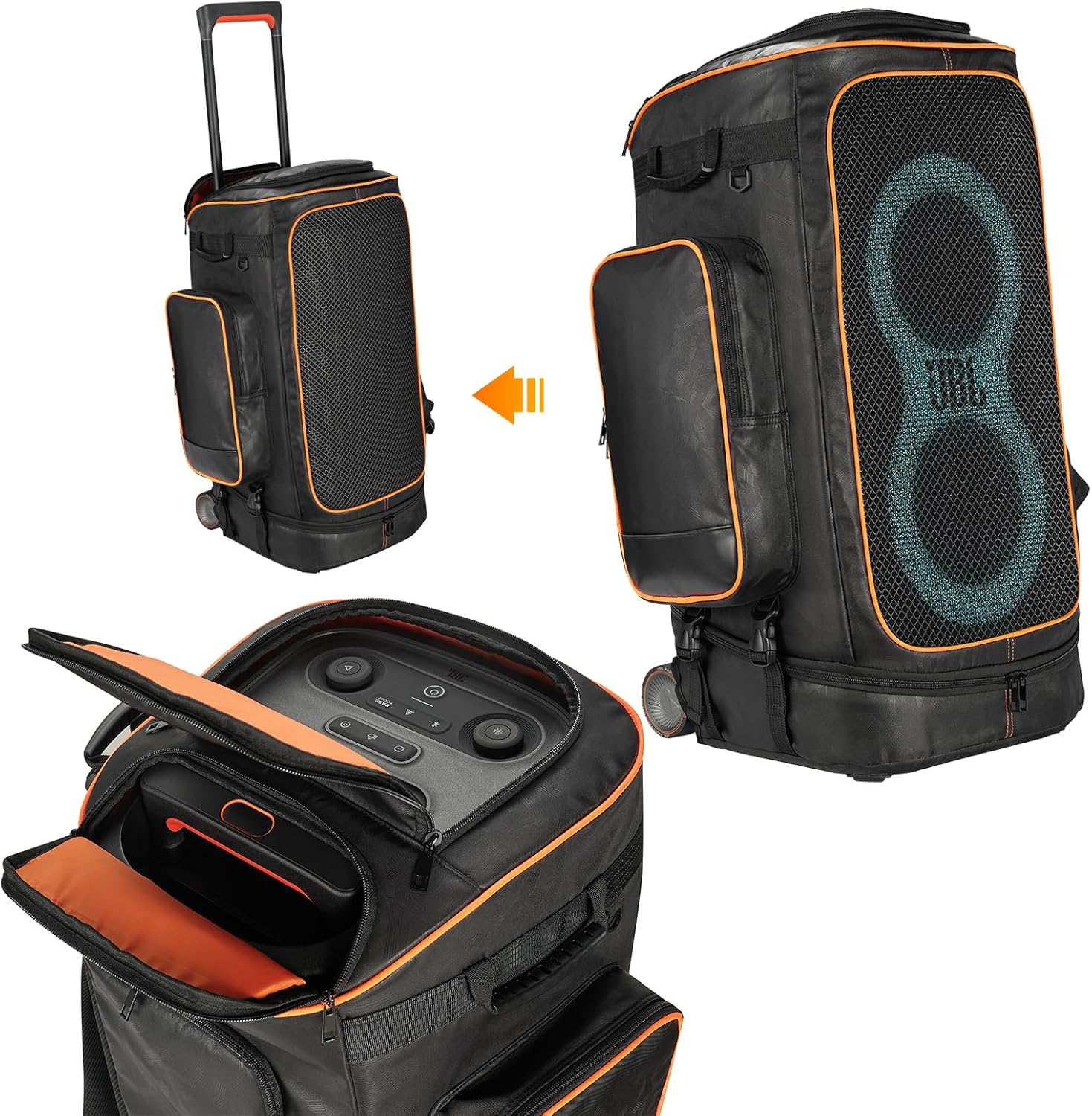 Rugged Speaker Bag Carry Case Compatible With JBL Party Box 320, Portable Carry Bag Backpack