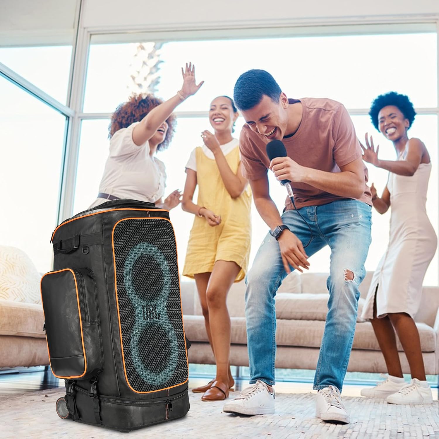 Rugged Speaker Bag Carry Case Compatible With JBL Party Box 320, Portable Carry Bag Backpack - Image 6