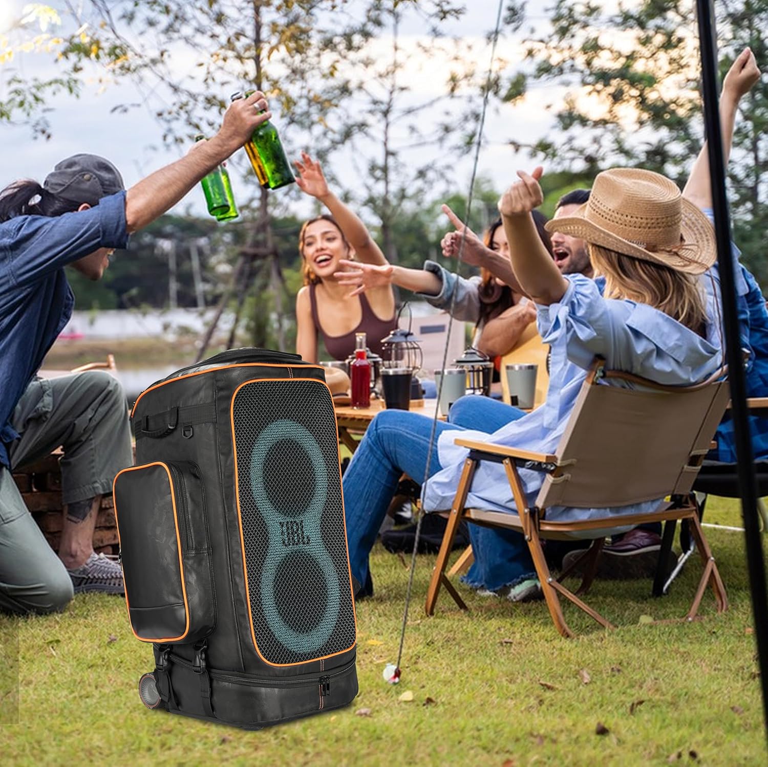 Rugged Speaker Bag Carry Case Compatible With JBL Party Box 320, Portable Carry Bag Backpack - Image 7